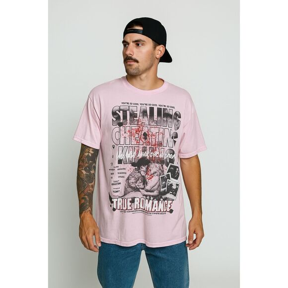 Rucking Fotten Pink True Romance Tarantino T Shirt Tee Top  Mens Size Large - Picture 1 of 7